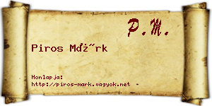 Piros Márk névjegykártya
